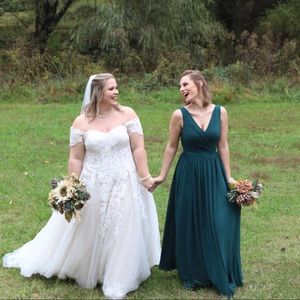 Forest green ball gown
